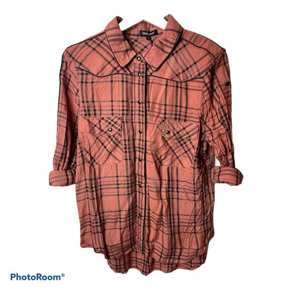 Dear John Rust Plaid Shirt Button Up Super Soft Women's Size S NWT - Picture 1 of 5